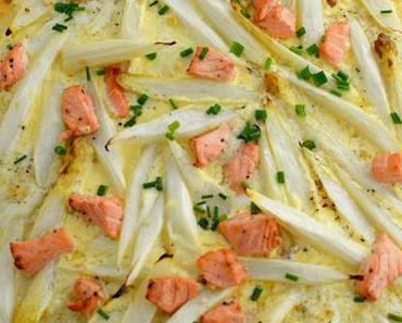 Pizza mit Spargel, Lachs und Hollandaise