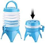 PEARL Wasserspender: Faltbares Fässchen, Auslaufhahn, Ständer, 3,5 Liter, blau/transparent (Wasserspender faltbar)