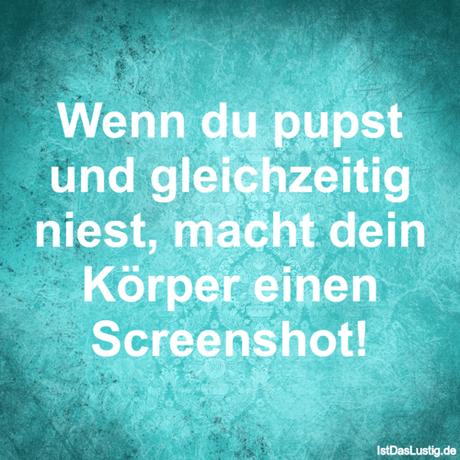 Lustiger BilderSpruch - Wenn du pupst und gleichzeitig niest, macht...