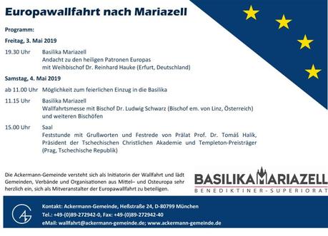 EUROPA-WALLFAHRT NACH MARIAZELL 03.05. – 04.05.2019