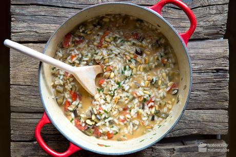 Risotto mit gerösteten Auberginen & Tomaten