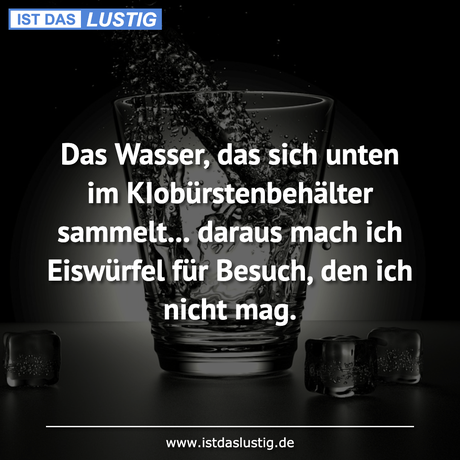 Lustiger BilderSpruch - Das Wasser, das sich unten im...