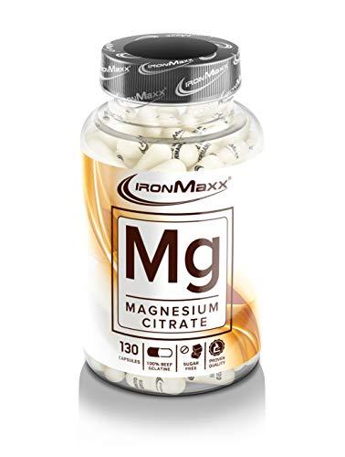 IronMaxx Mg Magnesium – Kapseln mit Magnesium in Form von Magnesiumcitrat - Unterstützen den Energiestoffwechsel & die Muskelfunktion – 1 x 130 Kapseln
