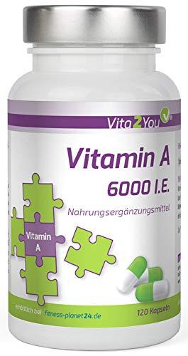 Vitamin A - 6000 I.E. - 120 Kapseln - optimal dosiert - Premium Qualität - Made in Germany