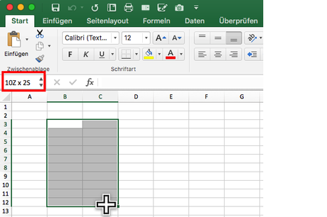 Excel-Quickie: Wie wird die Anzahl Zeilen und Spalten gezählt?