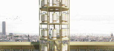 Gruene Architektur - Entwurf - Bienen Turm des Notre Dames