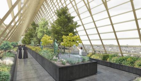 Gruene Architektur - Entwurf -Dachgarten des Notre Dames