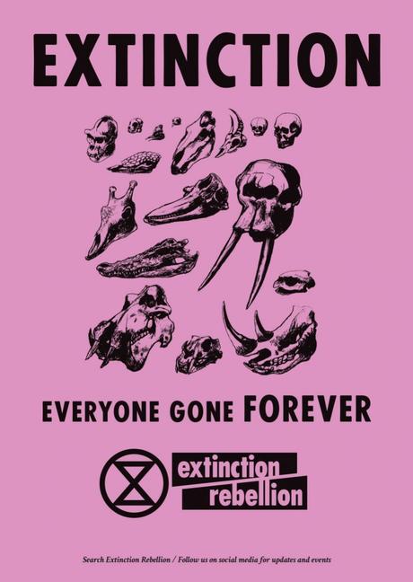 Extinction Rebellion Poster gegen Massensterben