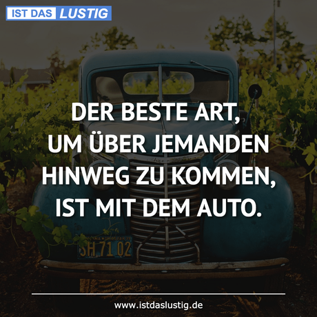 Lustiger BilderSpruch - DER BESTE ART, UM ÜBER JEMANDEN HINWEG ZU...