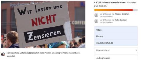 Petition gegen Annegret Kramp-Karrenbauer