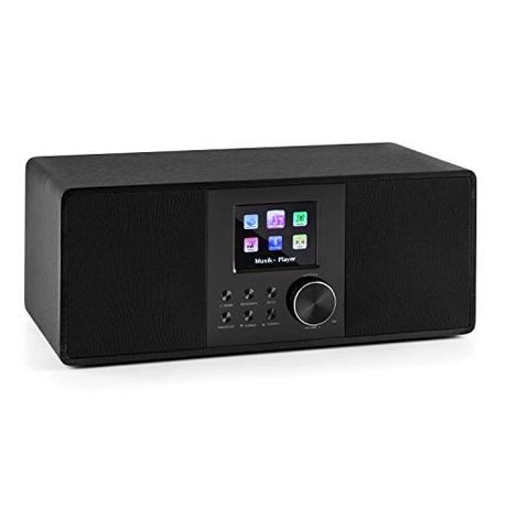 auna • Connect 120 BK • Internetradio • Digitalradio • WLAN-Radio • Netzwerkplayer • DAB / DAB+ / UKW-Tuner mit RDS • Bluetooth • MP3-USB-Port • AUX-Eingang • Wecker • Sleep-Timer • TFT-Farbdisplay • Dimmfunktion • Uhrzeitanzeige • Holzfurnier • schwarz