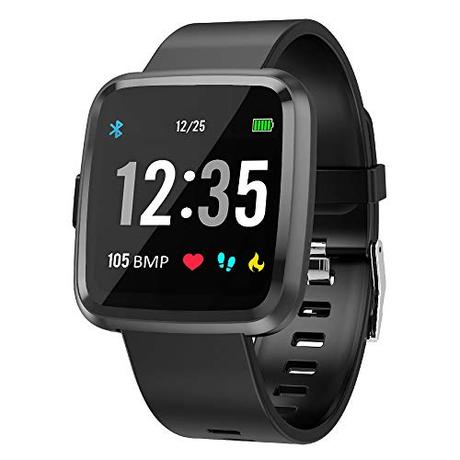 EFO SHM Smartwatch Fitness Tracker Armband Wasserdicht Fitness Uhr Pulsmesser Touchscreen Sport Armbanduhr Blutdruckmessung Aktivitätstracker für Damen Herren Andriod iPhone(Schwarz)