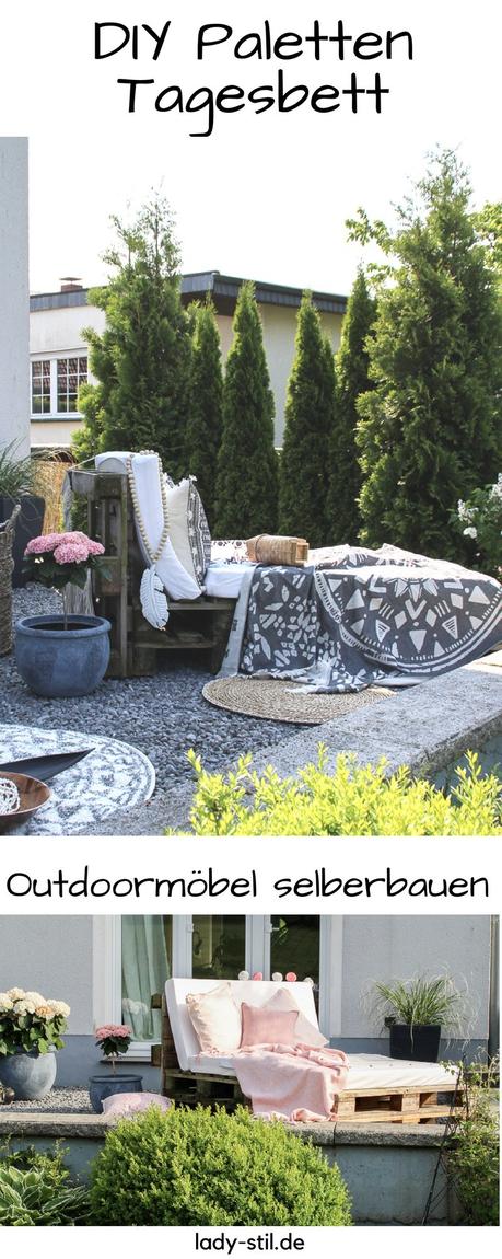 DIY Paletten-Tagesbett – und eine Blumenschaukel für langweilige Gartenecken