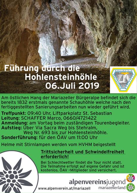 Termintipp: Hohlensteinhöhle Führung am 6. Juli 2019