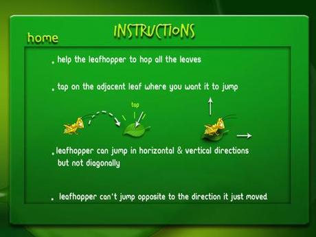 Leaf hopper – Simples aber interessantes Puzzle Spiel mit einem kleinen Grashüpfer als Hauptfigur