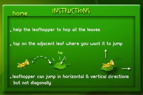 Leaf hopper – Simples aber interessantes Puzzle Spiel mit einem kleinen Grashüpfer als Hauptfigur