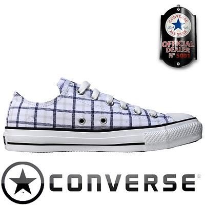 Converse All Star Chucks 122000 Plaid Weiß Blau