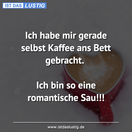 Lustiger BilderSpruch - Ich habe mir gerade selbst Kaffee ans Bett...