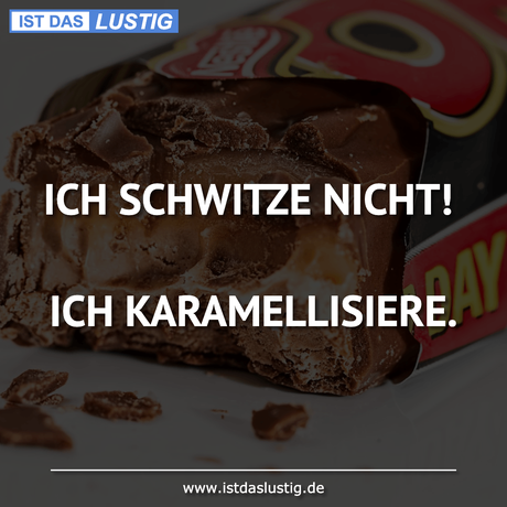Lustiger BilderSpruch - ICH SCHWITZE NICHT!  ICH KARAMELLISIERE.