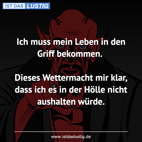 Lustiger BilderSpruch - Ich muss mein Leben in den Griff bekommen....