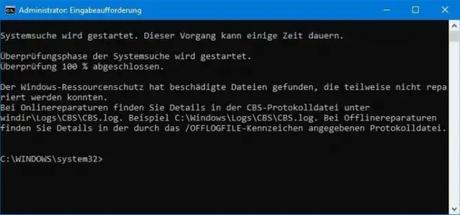 Falsche Fehler beim System File Check in Windows 10