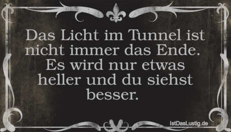 Lustiger BilderSpruch - Das Licht im Tunnel ist nicht immer das Ende....
