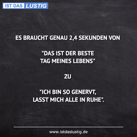 BRAUCHT GENAU SEKUNDEN 