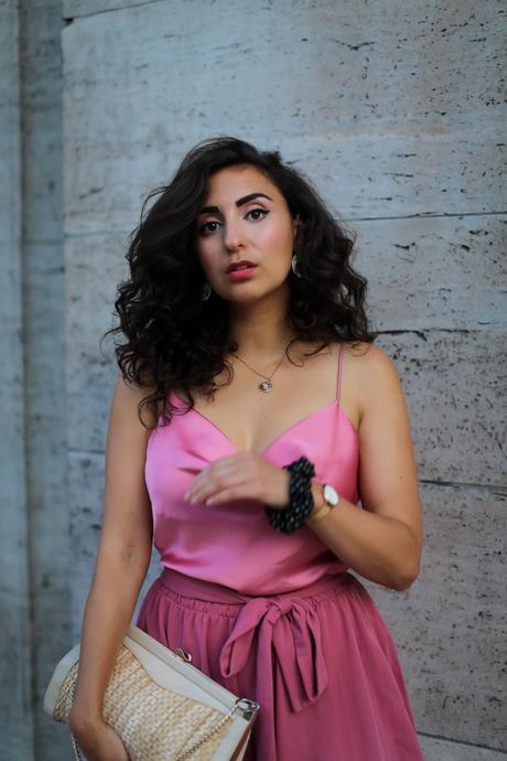 Styling a Pink Satin Camisole