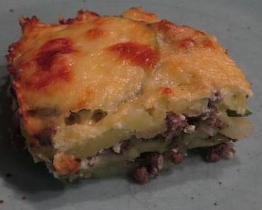Kartoffel-Zucchini-Gratin mit Wildhack