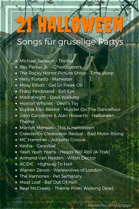 21 Halloween Party Songs - Gruselig, schaurige Musik als Playliste