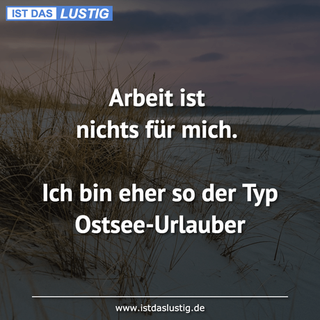 Lustiger BilderSpruch - Arbeit ist nichts für mich.  Ich bin eher so...