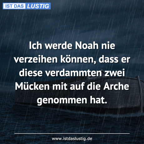 Lustiger BilderSpruch - Ich werde Noah nie verzeihen können, dass er...