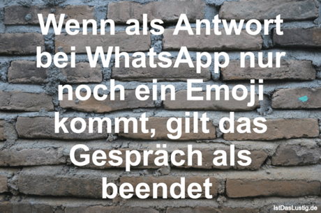 Lustiger BilderSpruch - Wenn als Antwort bei WhatsApp nur noch ein...