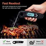 ESR7Gears Kochthermometer, Küchenthermometer, Haushaltsthermometer - Fleischthermometer mit schneller LCD-Anzeige, klappbarem Messfühler, Kalibrierungsfunktion für Küche, Grillen & Steak - Schwarz