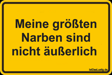 Lustiger BilderSpruch - Meine größten Narben sind nicht äußerlich 