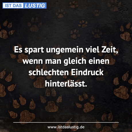 Lustiger BilderSpruch - Es spart ungemein viel Zeit, wenn man gleich...