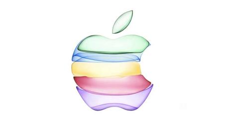 Ein bunter Apfel lädt zur Apple-Keynote ein