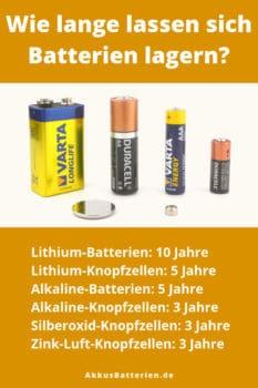 Wie lange lassen sich Batterien lagern?
