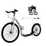 Dogscooter Scooter Hunderoller Master 26/20 Zoll weiß - Tretroller mit KlickFix Antenne und Adapter Hundesport