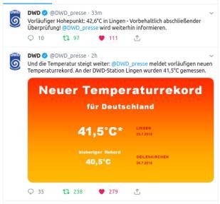 25. Juli 2019 bringt Temperaturrekord