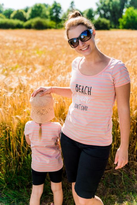 Geringelte Shirts nähen mit Plott für Mutter und Tochter