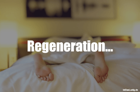 Lustiger BilderSpruch - Regeneration...
