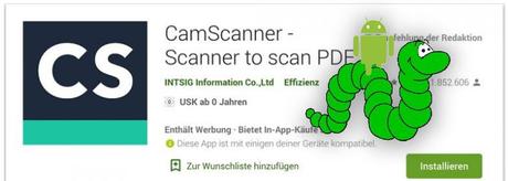 Android-App CamScanner wieder im Play Store