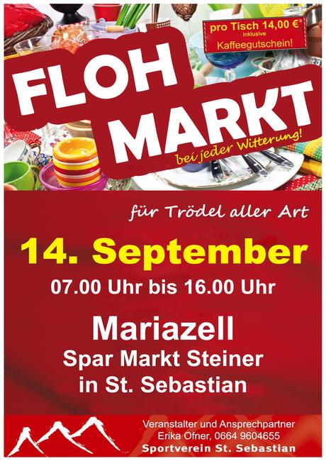 Termintipp: Flohmarkt in St. Sebastian am 14. Sept. 2019