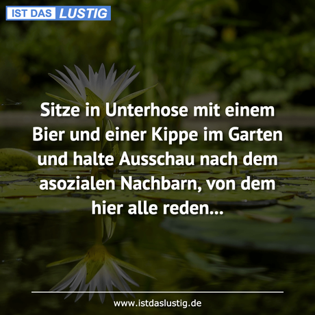 Lustiger BilderSpruch - Sitze in Unterhose mit einem Bier und einer...