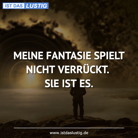 Lustiger BilderSpruch - MElNE FANTASIE SPIELT NICHT VERRÜCKT. SlE IST ES.