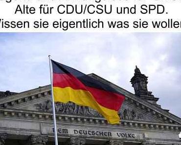 Jugend und Ahnungslose für GRÜN und die Alten für CDU/CSU und SPD