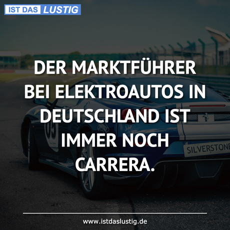 Lustiger BilderSpruch - DER MARKTFÜHRER BEI ELEKTROAUTOS IN DEUTSCHLAND...