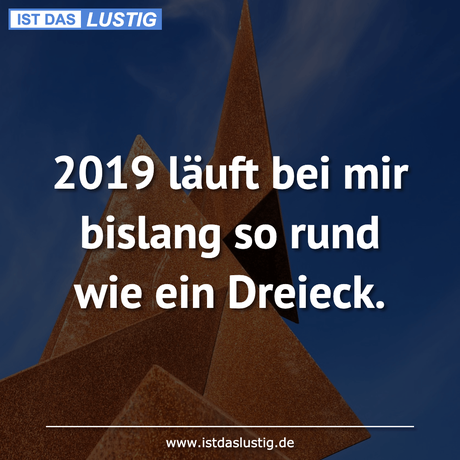 Lustiger BilderSpruch - 2019 läuft bei mir bislang so rund wie ein...