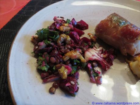 Rote Beete-Linsen-Salat mit Radicchio und Walnüssen